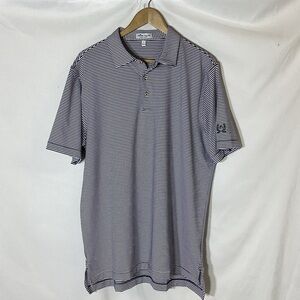 Men’s PETER MILLAR Summer Comfort Polo Shirt Size Large Navy/White